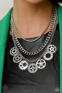 Running Out of STEAMPUNK - White Necklace