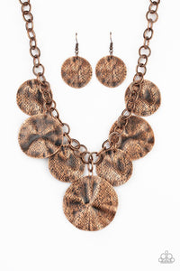 Paparazzi Barely Scratched The Surface Copper Necklace Set