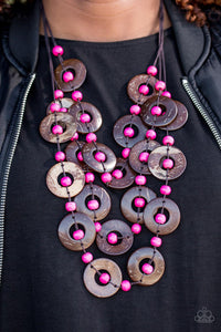 *Bora * Bora ~ Beauty - Pink Wooden Necklace