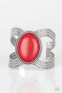 Cuff Red and Silver Bracelet