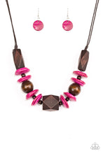 Load image into Gallery viewer, Pacific Paradise - Pink Wood Necklace
