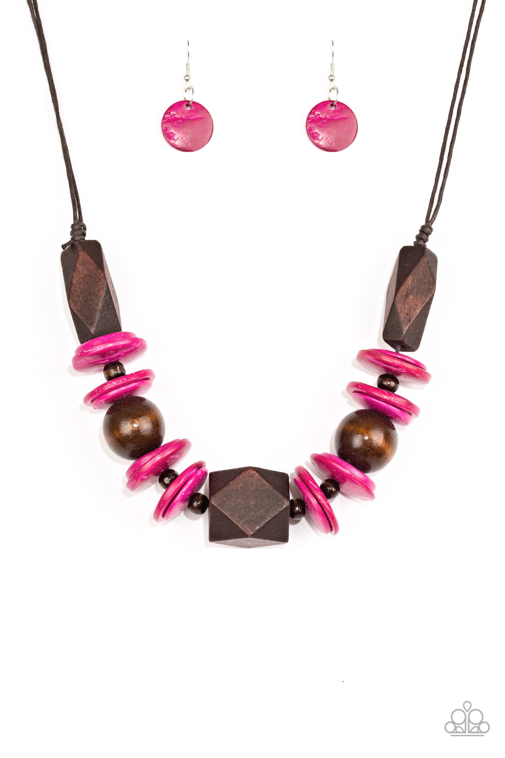 Pacific Paradise - Pink Wood Necklace