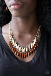 Paparazzi ~ Beaded Boardwalk - Brown Necklace Set