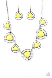 Paparazzi ~ Make A Point - Yellow Necklace Set