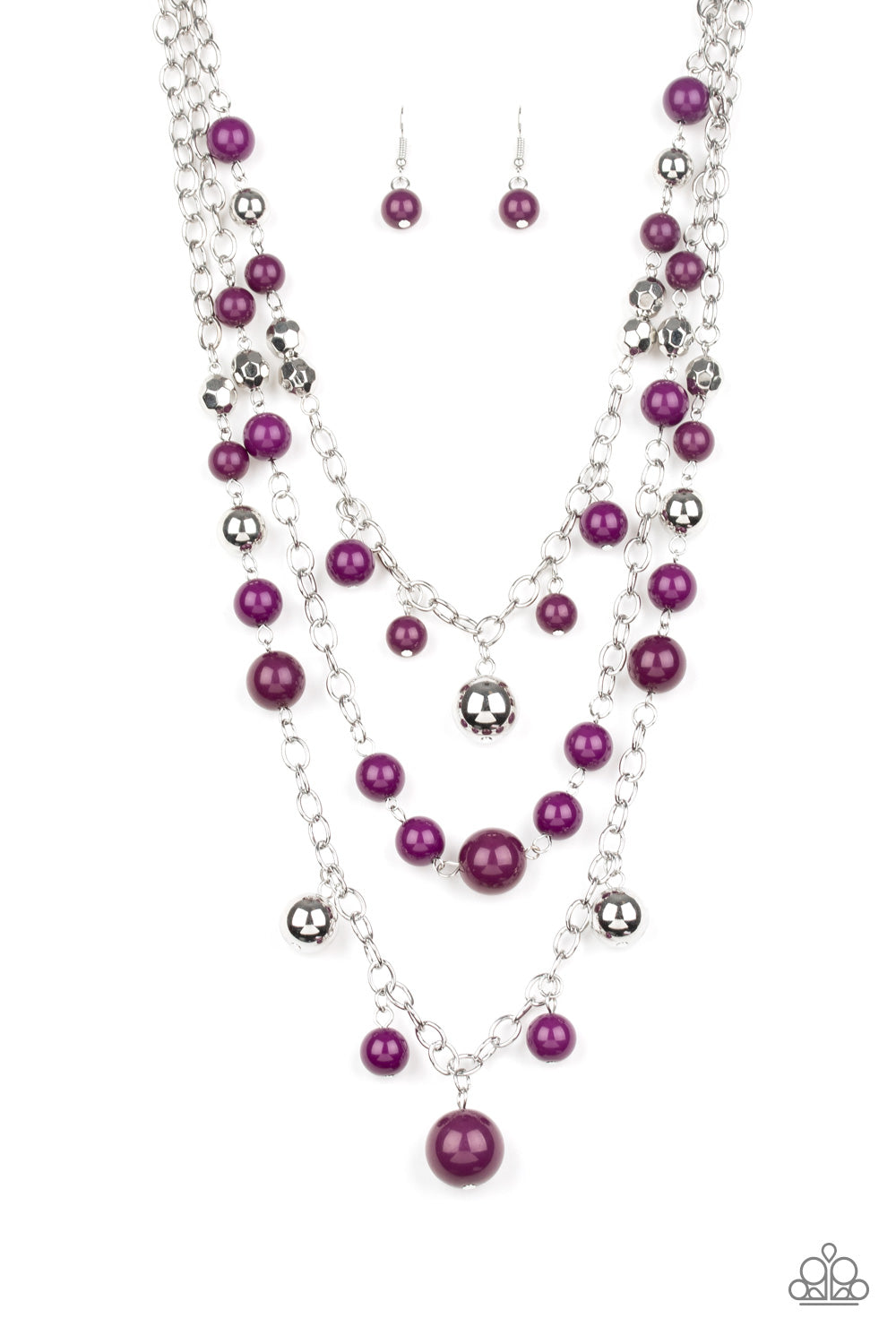 Paparazzi * Partygoer Bead Necklace Set - Purple