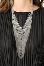 Load image into Gallery viewer, Paparazzi ~ Z- Collection Defiant Silver Necklace Set
