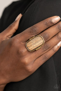 Reclaimed Refinement - Gold Wood Ring