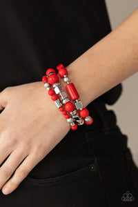 1571Perfectly Prismatic - Red Stretch Bracelet