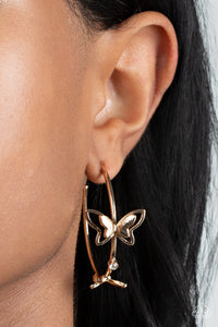 Full Out Flutter - Gold Butterfly Earring