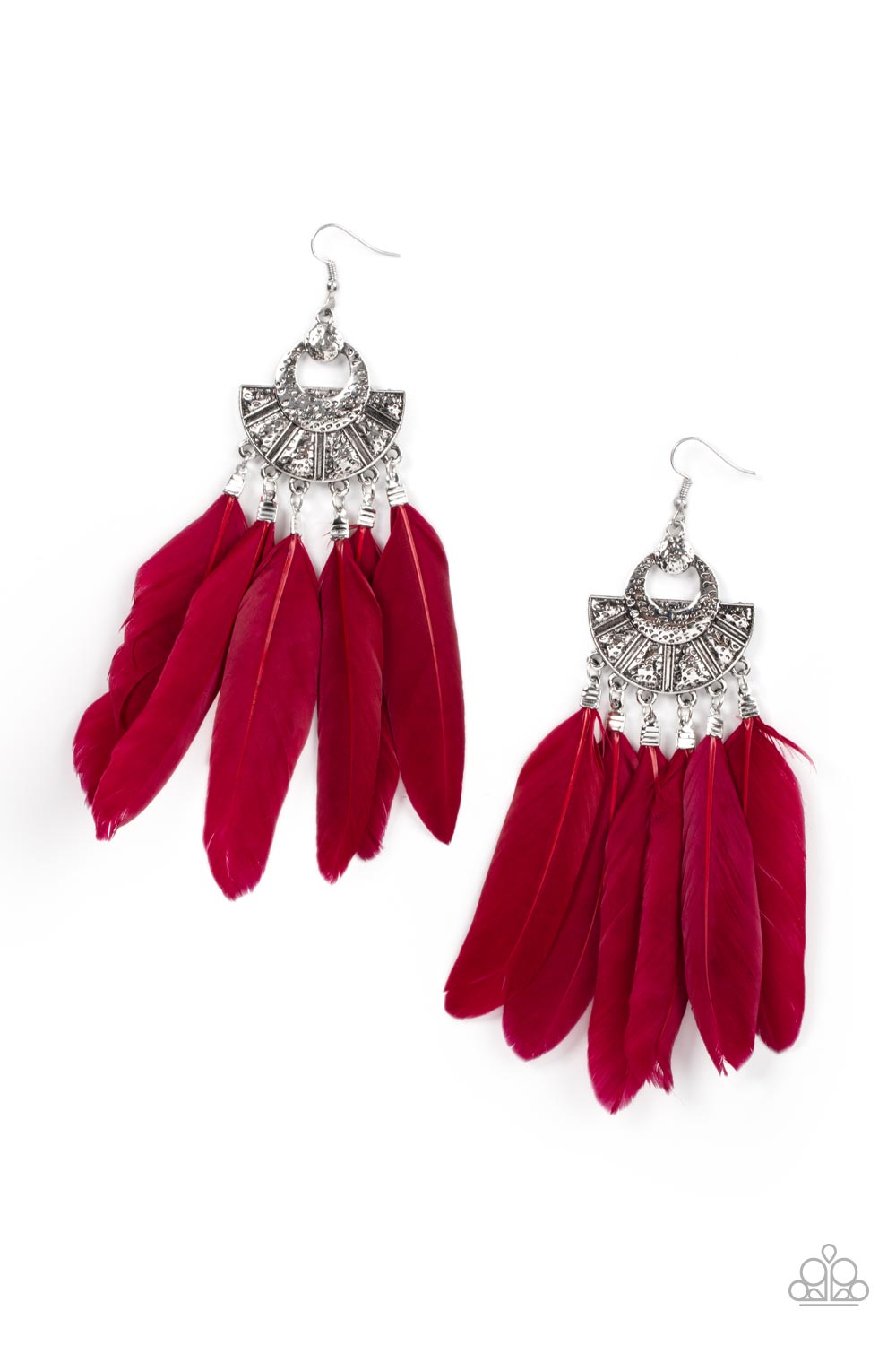 Plume Paradise - Red Feather Earring