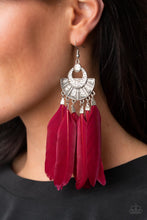 Load image into Gallery viewer, Plume Paradise - Red Feather Earring
