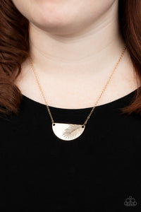 Cool, PALM, and Collected - Gold Necklace Leaf