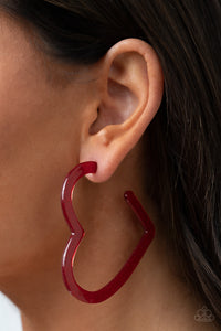 0261Heart-Throbbing Twinkle - Red Earring