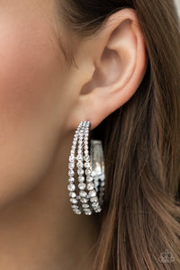 Cosmopolitan Cool - White Rhinestone Earrings #EMP 2022