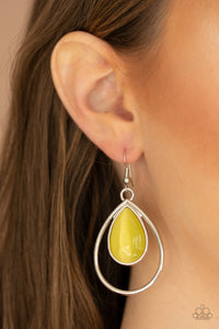 Paparazzi Color Me Cool - Yellow and Silver  Earring