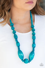 Load image into Gallery viewer, Summer Breezin Wood - Blue Necklace Set
