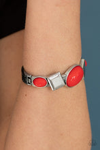 Load image into Gallery viewer, 1421Paparazzi ~ Abstract Appeal Red Bracelet
