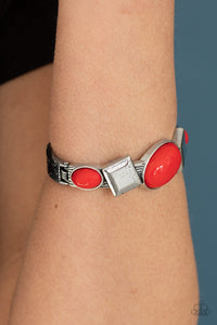 1421Paparazzi ~ Abstract Appeal Red Bracelet