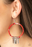Load image into Gallery viewer, 1621Garden Chimes Red Earring
