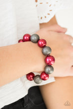 Load image into Gallery viewer, Paparazzi Humble Hustle Silver and Red Bracelet
