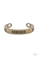 Load image into Gallery viewer, Conquer Your Fears - Brass Bracelet
