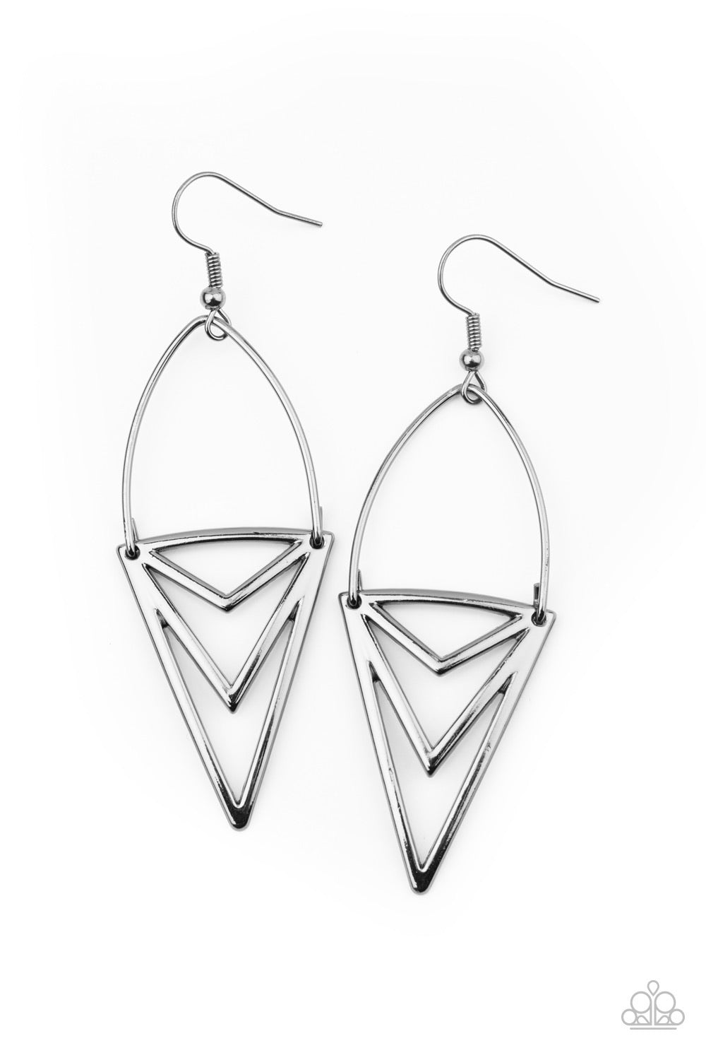 Proceed With Caution Earrings - Black