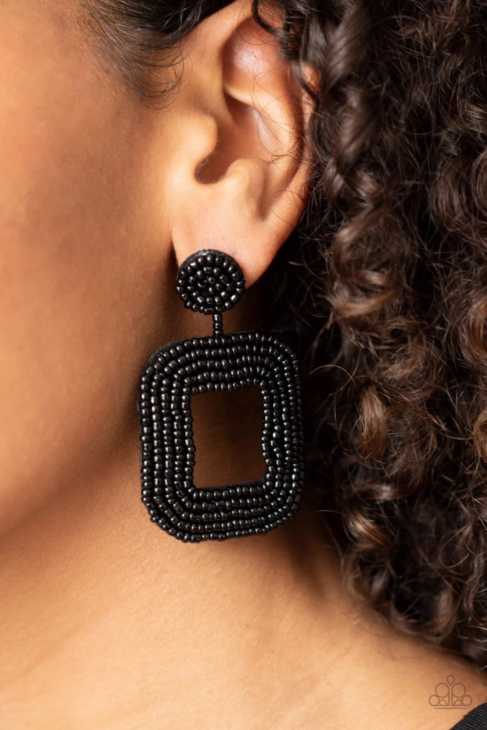 Seed Bead Black earrings