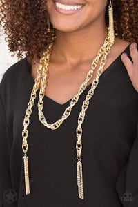 Paparazzi ~ SCARFed for Attention - Gold Chain Necklace