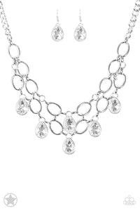 Paparazzi ~ Show-Stopping Shimmer - White Necklace Set